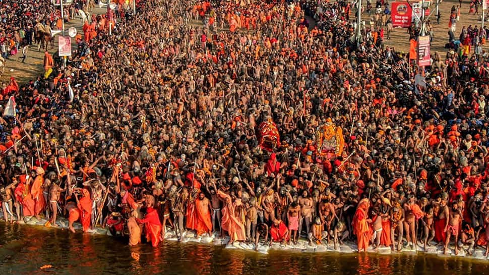 Devotees gathering at Kumbh Mela